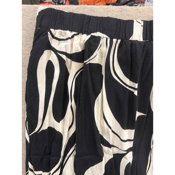 Eloquii Plus Sz 26 Women's Black White Swirl Print Wide Leg Dress Pants Trousers - Picture 8 of 8